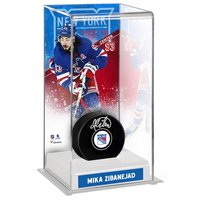 Étui de luxe pour rondelle de hockey sur glace avec flyers imprimés, support d'affichage en acrylique pour une seule rondelle de hockey sur glace