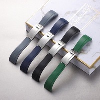 Bracelet de montre en caoutchouc TPU de haute qualité, fermoirs coulissants, résistant à la transpiration, pour RoleXs Submarines Daytonas Oysterr, bracelet de montre réglable 20 21 mm