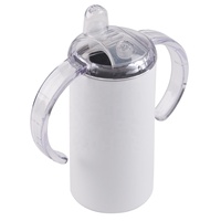 Vente en gros de gobelet à bec à double poignée en acier inoxydable 12oz pour enfants tasse droite de sublimation pour verres promotionnels