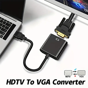 Adaptateur <span class=keywords><strong>convertisseur</strong></span> <span class=keywords><strong>coaxial</strong></span> actif 1080p 60Hz vers <span class=keywords><strong>VGA</strong></span> avec audio 3,5 mm et micro USB pour projecteur, HDTV, caméra - Product Image 2