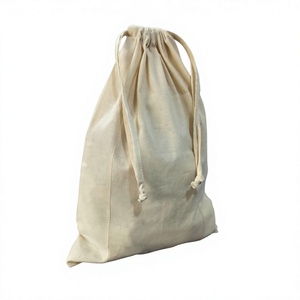 Sac en coton mousseline naturel écologique avec cordon de serrage, emballage multifonctionnel durable, logo personnalisé promotionnel, pochettes OEM/ODM - Product Image 6