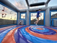 Promotion : Château Gonflable Interactif Disco pour Adultes, Thème Boombox Rétro, pour Fêtes