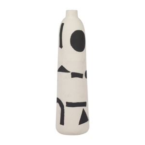 Vaso Alto in Ceramica con Design Astratto Nero per Arredamento Soggiorno Stile Boho - Product Image 1