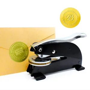 Notary Embossing Seal Hot Foil Mini Logo Manual Stamper