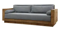 Set di mobili per soggiorno divano in legno massello di recupero rustico con braccioli in legno