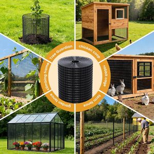 YANSERY Durable Black Hardware Cloth 48 in X 50 Ft 1/2 in <b>Mesh</b> Size Carbon Steel <b>Wire</b> Painted Surface for Animal Fencing - Product Image 3