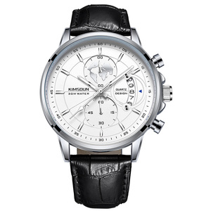 Luxury Waterproof Quartz Watch New Fashion Business Style Genuine Leather Strap Luminous Three-Eye <b>Chronograph</b> Mechanical Watch - Product Image 2