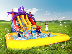 Glissière <span class=keywords><strong>gonflable</strong></span> portative de haute qualité de parc aquatique de poulpe <span class=keywords><strong>pour</strong></span> des enfants au-dessus du <span class=keywords><strong>sol</strong></span> avec la <span class=keywords><strong>piscine</strong></span> populaire à vendre - Product Image 2
