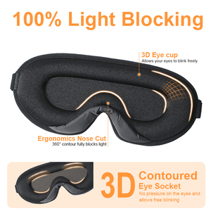 Mascherina per Occhi 3D Sagomata per <span class=keywords><strong>Dormire</strong></span>, Comoda Maschera che Blocca la Luce per Viaggi <span class=keywords><strong>e</strong></span> Riposo Notturno - Product Image 4