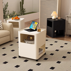 Movable Metal <b>Side</b> <b>Table</b> With <b>Storage</b> For Living Room Or Bedroom Nightstand - Product Image 3