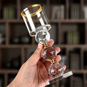 European Style Crystal <strong>Candle</strong> <strong>Holders</strong> Simple Romantic Glass Decorations <strong>Windproof</strong> Features Tall <strong>Candle</strong> Cups Lanterns - Product Image 3