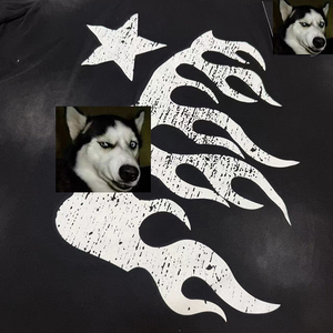 T-shirt da uomo di alta qualità in cotone pesante 100% con stampa graffiti Hot Brick e strass, modello <span class=keywords><strong>Hell</strong></span>/stars retrò, vestibilità ampia - Product Image 4