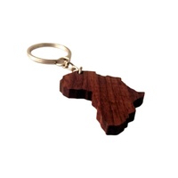 Llaveros de madera de nogal ecológicos al por mayor con mosquetón, impresión digital/UV con diseño de mapa de África, logotipo personalizado, en blanco