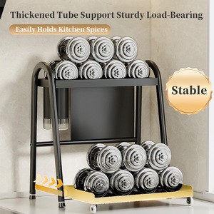 CST <span class=keywords><strong>Portaspezie</strong></span> da Cucina a 2 Livelli Personalizzabile e Scalabile <span class=keywords><strong>con</strong></span> Ganci per Utensili, Organizzatore Multiuso per Spezie e Oli da Cucina - Product Image 3