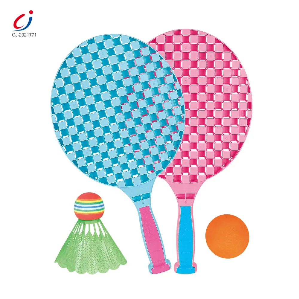 Chengji oyuncaklar kürek raketleri set oyunu interaktif kapalı spor oyuncaklar plastik raket badminton tenis oyunu çocuklar için