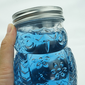 Wholesale 18oz Owl Shaped Glass <strong>Jar</strong> With Metal Lid Personality Design <strong>Mason</strong> <strong>Jar</strong> - Product Image 5