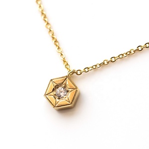 Gemnel Mặt Dây Chuyền Hình Lục Giác Kim Cương Ngôi Sao Vàng 18K Bằng Bạc Sterling 925 - Product Image 2