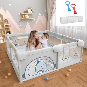 Cercadinho grande para bebês e crianças, tecido Oxford, caneta de brincar para ambientes internos e externos, portão de segurança para bebês - Product Image 3