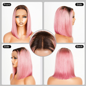 Vente en gros de <span class=keywords><strong>perruque</strong></span> droite pour ombre # T1B/<span class=keywords><strong>rose</strong></span> # T1B/néon, vendeurs de cheveux humains birmans bruts et vierges - Product Image 6