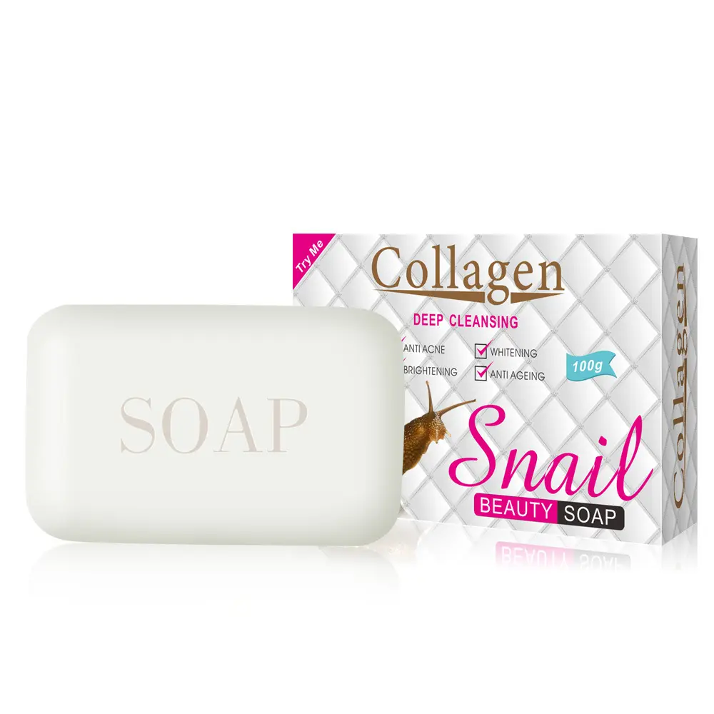 Snail essence handmade soap collagen beauty facial soap snail white soap