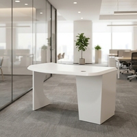 Bureau de direction en pierre artificielle blanche, résistant à l'eau, écologique, sur mesure, 1 place, pour espace de travail