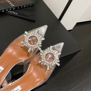 Chaussures à talons en strass tournesol de haute qualité, nouvelle collection 2023, très vendues, pour mariage, escarpins pour femmes - Product Image 5