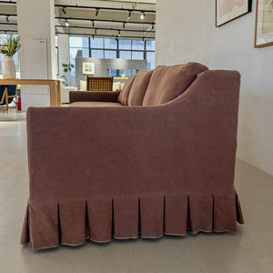Canapé 3 places en lin plissé confortable au design français moderne et luxueux avec franges en forme de I pour la décoration intérieure - Product Image 5