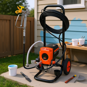 Pulvérisateur de peinture électrique haute pression 900W 3300PSI sur roues, usage professionnel intérieur/extérieur - Product Image 2