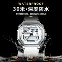 Montre électronique multifonctionnelle pour homme, style dessin animé, simple, étanche, lumineuse, à quartz, avec bracelet en silicone