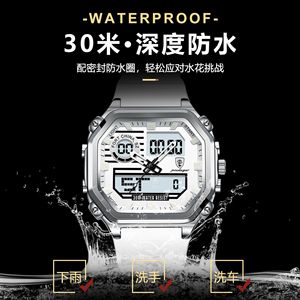 Montre électronique multifonctionnelle POEDAGAR pour homme, étanche, lumineuse, à quartz, diffusion en direct, produit phare du commerce extérieur - Product Image 2