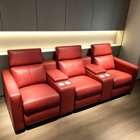 Ensemble de canapés électriques multifonctionnels de luxe en cuir pour la maison, le bureau ou le home cinéma, avec siège inclinable et dossier et repose-pieds réglables