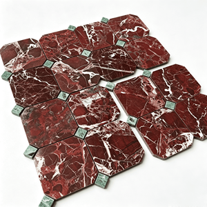 Carrelage en mosaïque de marbre Rosa Levanto 12x12, poli, contemporain, pour sol, imperméable, pierre de calcite - Product Image 3