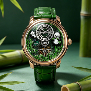 Montre mécanique automatique de luxe pour homme avec logo personnalisé, cadran squelette de style chinois gravé en 3D, bracelet en cuir premium - Product Image 6