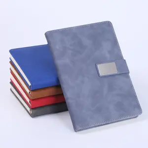 Professional custom office business notebook skin feel leather buckle creative notepad A5 thick notebook plus LOGO