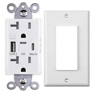 5V 4.2A USB Loại A & C 15A 125V tường ổ cắm 2 AC cửa hàng với ánh sáng ban đêm USB cắm & ổ cắm - Product Image 1