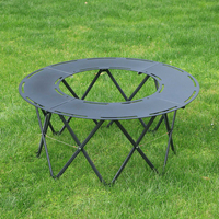 Table pliante de camping ronde robuste, diamètre 37,4'', en alliage d'aluminium, table de pique-nique portable pour l'extérieur