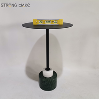 Table d'appoint nordique moderne en marbre naturel avec Base en marbre blanc et vert