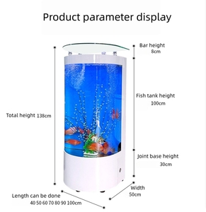 Aangepaste Milieuvriendelijke Halfronde Goudvistank Klein Huis Landschapsarchitectuur <span class=keywords><strong>Aquarium</strong></span> Box Luie Stijl Geen Water Verandering Nodig Om Te Leven - Product Image 6