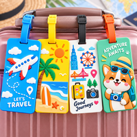Étiquettes de valise en silicone 3D personnalisées avec logo, étiquettes de bagages en PVC souple pour voyage