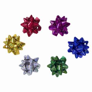 Vente en gros usine : Nœuds cadeaux auto-adhésifs étoile laser de 1,5 pouce pour emballage cadeau en supermarché, ornement de fête, nœuds colorés - Product Image 3
