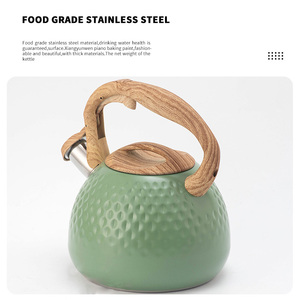 Bollitore Fischiante in Acciaio Inox dal Design Moderno, <span class=keywords><strong>Teiera</strong></span> di Grado Alimentare <span class=keywords><strong>per</strong></span> Uso Domestico, Compatibile con Fornelli a Gas e Piastre a Induzione - Product Image 3