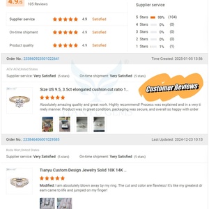 Tianyu Fine Jewelry Tension Style Setting Radiant Lab Diamond 14k Bague de fiançailles en or jaune - Product Image 6