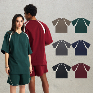 Wholesale Quick Dry Acid Washed Knitted Short Sleeve T-<b>shirt</b> Custom logo Vintage Loose Fit <b>100</b>% Cotton Summer for Men - Product Image 4