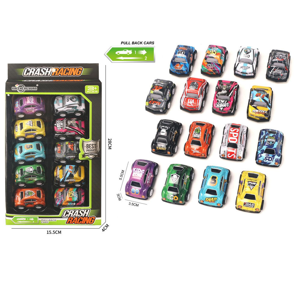 10 unidades de coche de aleación Huili Q-versión (color mezclado) -038