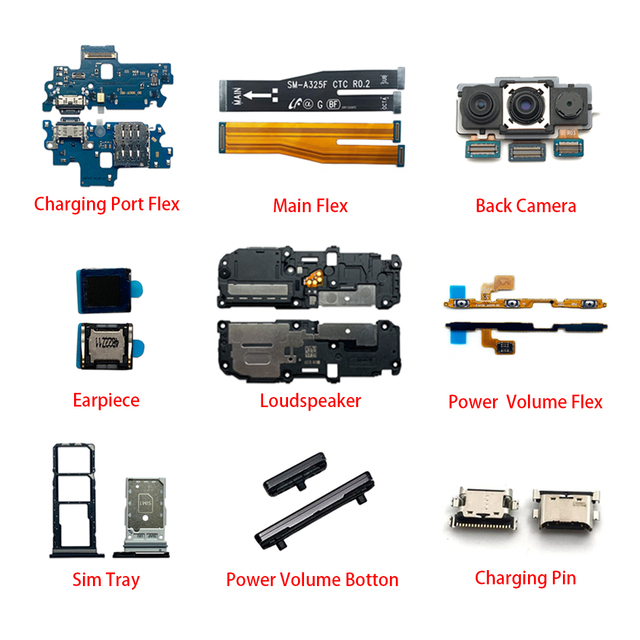 Wholesale Repair Parts Kit for Samsung Xiaomi Infinix Itel Huawei Charging Port Main Flex Camera Earpiece Sim Tray Out Key Parts