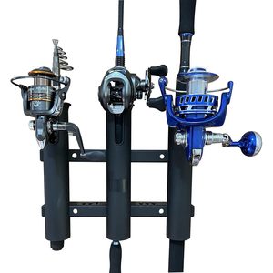 Porta canna da pesca Premium regolabile 3-Pole porta canna da pesca nera a parete in alluminio e metallo poggia Rack - Product Image 3