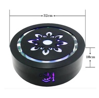 Chicha moderne en plastique de 12 pouces avec lampe LED laser et base miroir pour fumer le narguilé