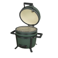 Barbecue au charbon de bois Auplex Luxurious Premium 15 pouces en céramique Kamado avec chariot, télécommande et finition émaillée écologique