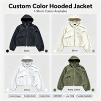 Veste coupe-vent légère à capuche pour homme, style streetwear décontracté, fermeture éclair, coupe oversize, personnalisable OEM ODM