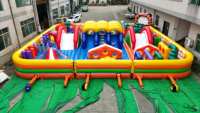 Parc d'attractions gonflable géant en PVC commercial pour parcours d'obstacles gonflable extérieur pour fête familiale